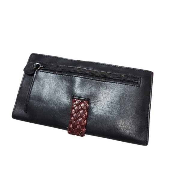 Vintage Brighton Wallet/Clutch Bi-fold, Brown and Black with Heart Clasp - Picture 2 of 9